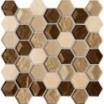 Drops stone brown hex mozaika 30x29,8