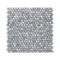 Drops metal silver hex mozaika 30x30,2/4 mm