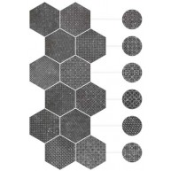 Coralstone hexagon melange black 29,2x25,4 (23579)